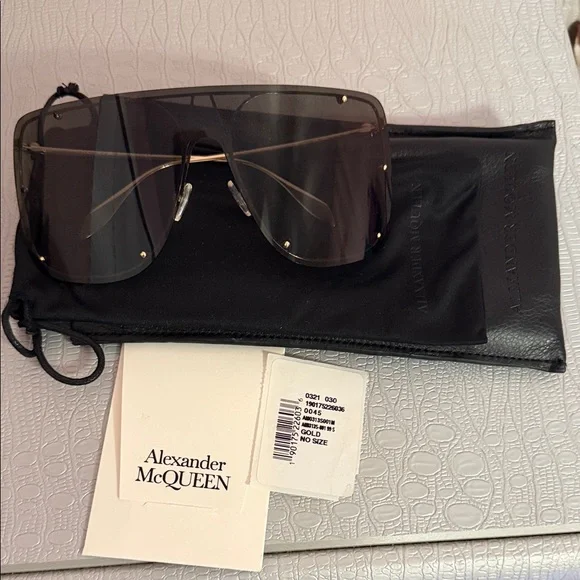 Alexander McQueen 99mm Skull Mask Metal Sunglasses - Picture 1 of 8